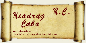 Miodrag Cabo vizit kartica